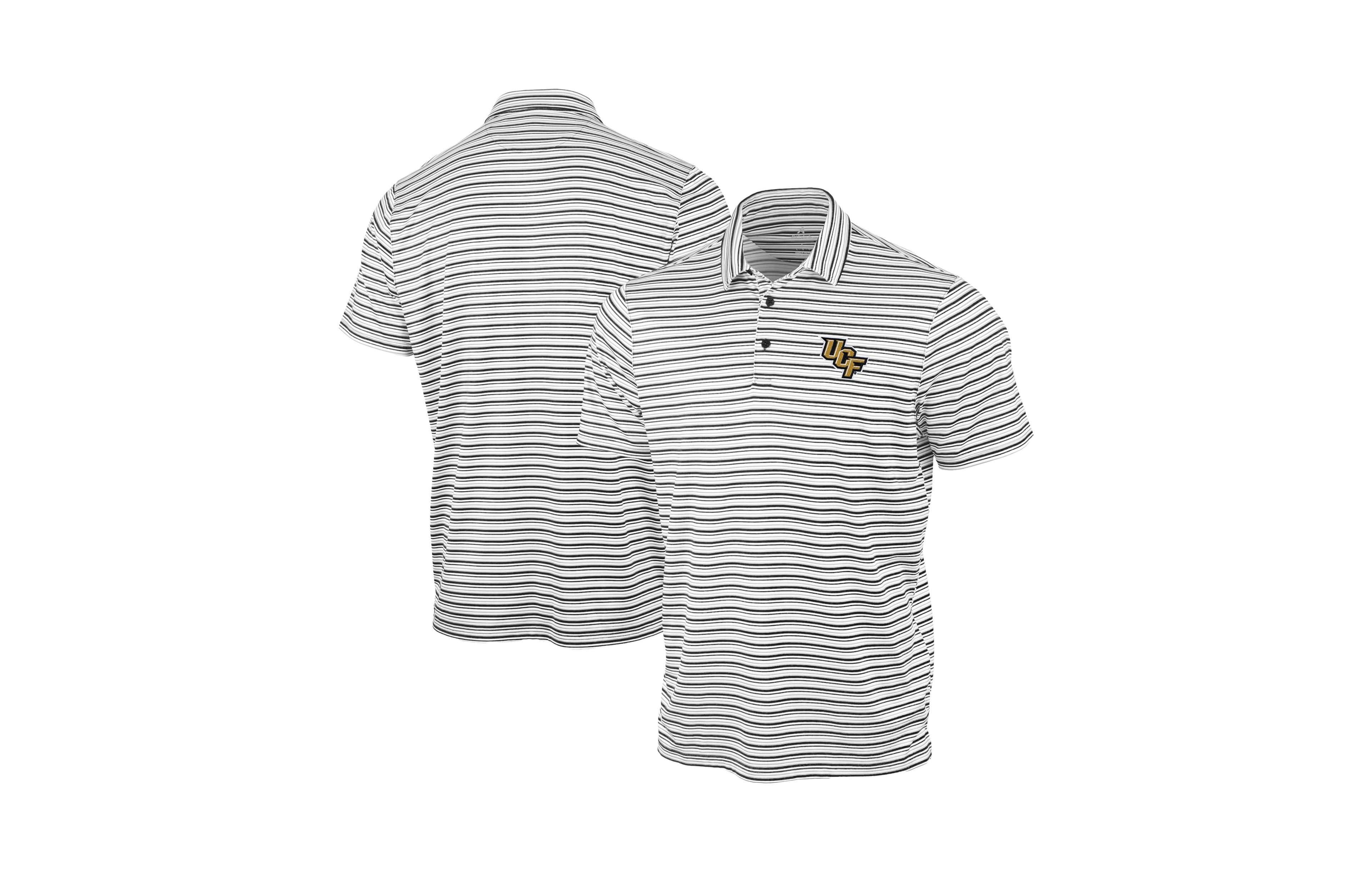 Antigua Men's Black Ucf Knights Space Stripe Polo Shirt
