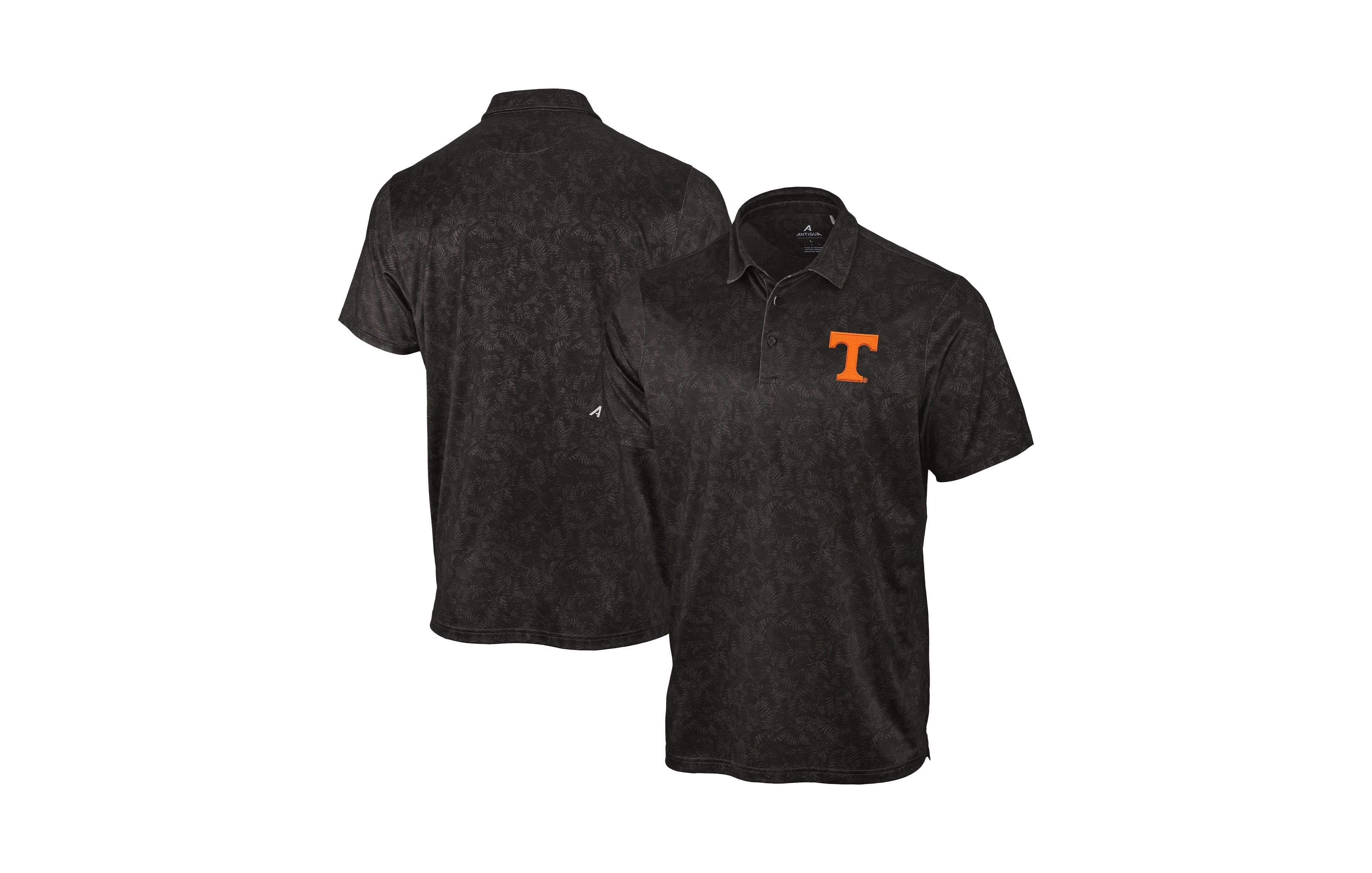 Antigua Men's Black Tennessee Volunteers Lush Polo Shirt