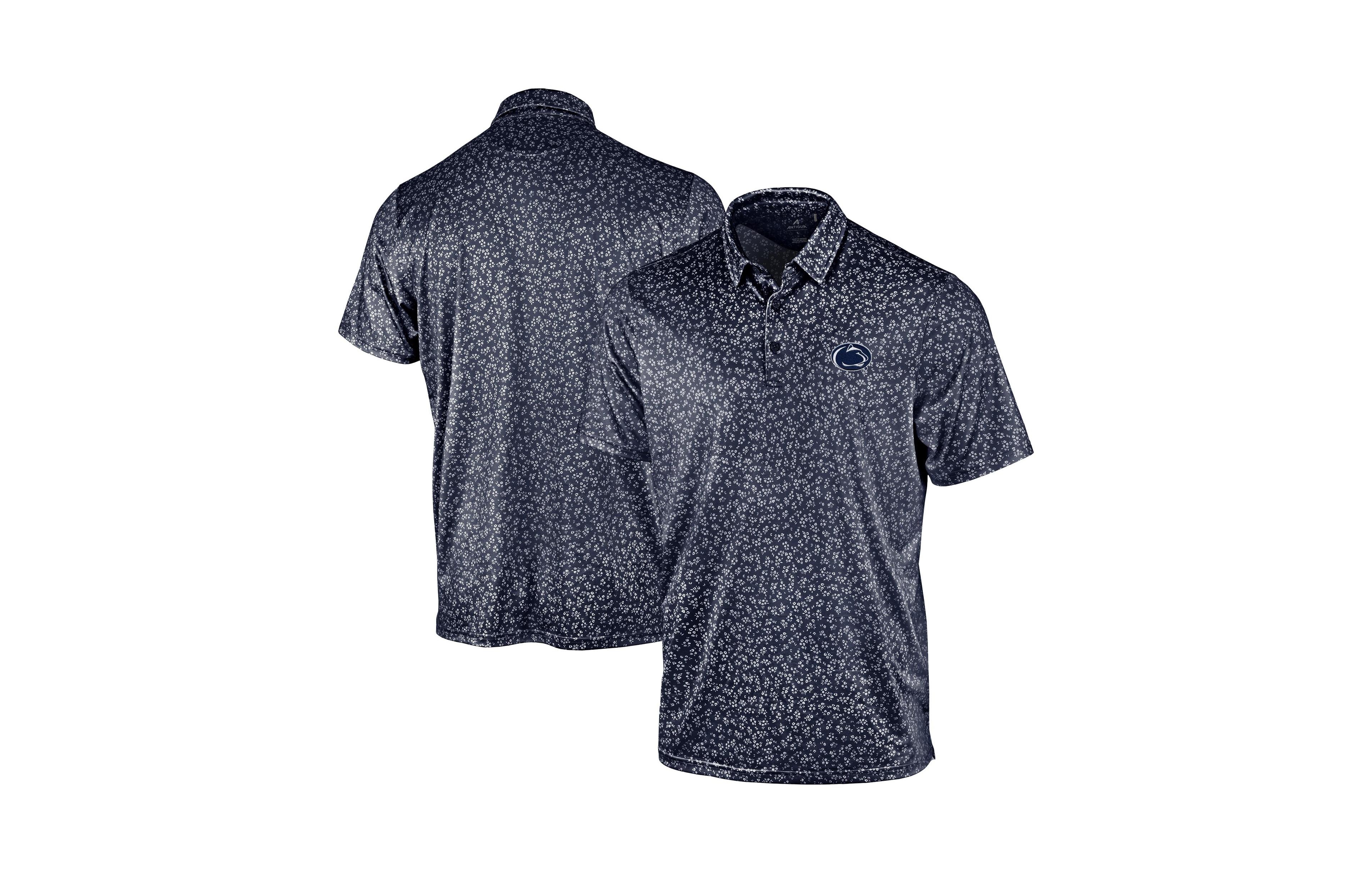 Antigua Men's Navy Penn State Nittany Lions Mono Floral Polo Shirt