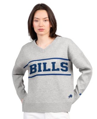 Women's Gray Buffalo Bills Best Shot V-Neck Sweater
