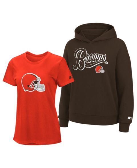 Женские худи Starter Orange/Brown Cleveland Browns and T-Shirt Combo Pack