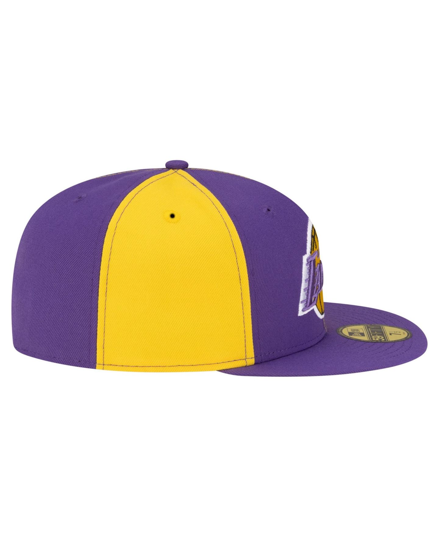 Мужская кепка New Era Gold/Purple Los Angeles Lakers 80s Throwback Pinwheel 59FIFTY Fitted Hat — фото 7