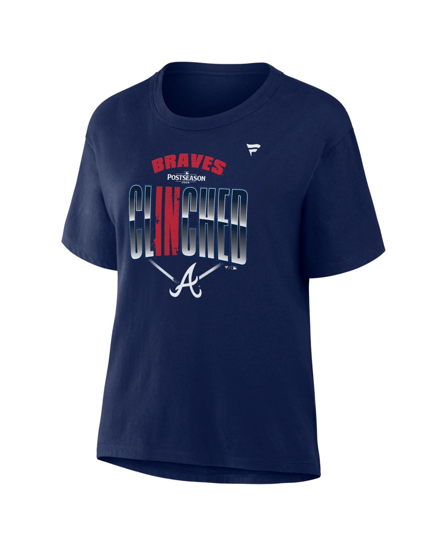 Женская футболка Fanatics Navy Atlanta Braves 2026 MLB Postseason Locker Room — фото 3
