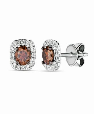Chocolate & Vanilla Diamond Earrings (.60 ct. t.w.) in 14k Vanilla Gold