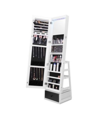 360 Degree Rotating Standing Jewelry Mirror with Storage