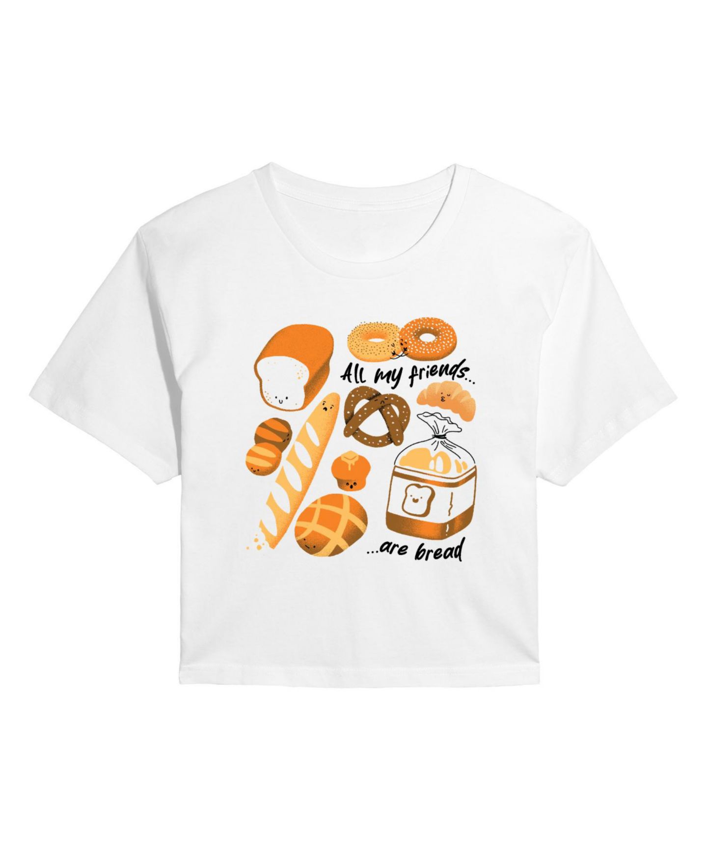 Женская футболка Instant Message All My Friends Are Bread Cropped Graphic, цвет: Белый — фото 4