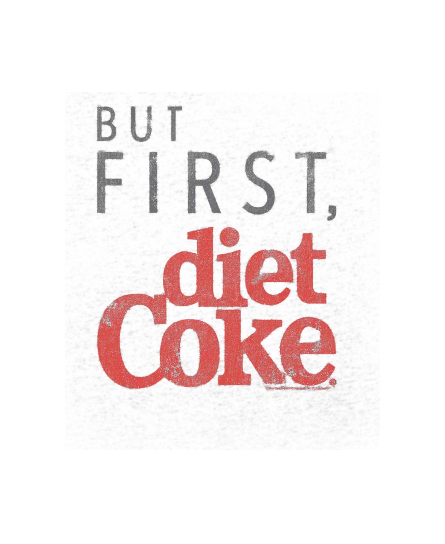 Женская футболка Coca-Cola But First Diet Coke Graphic Cropped Cotton-Blend, цвет: Меланжевый серый — фото 3
