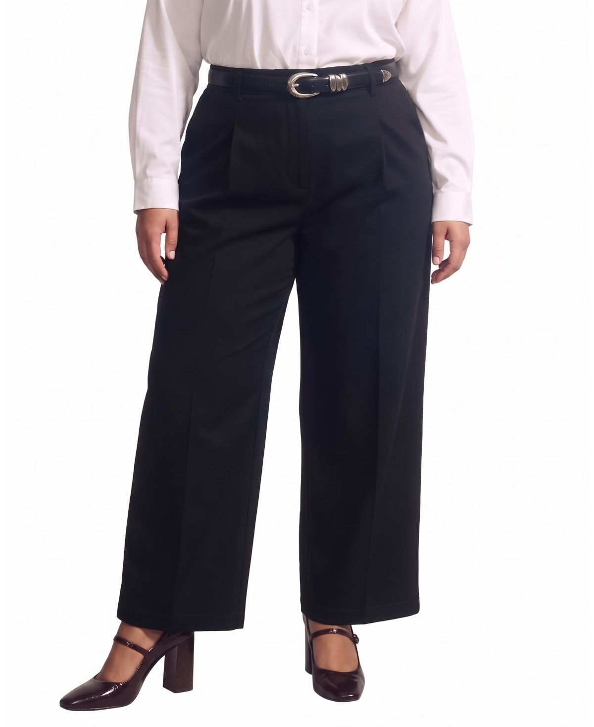 Universal Standard Women's Esperanza High-Rise Easy Straight-Leg Pleated Jeans - Jet black