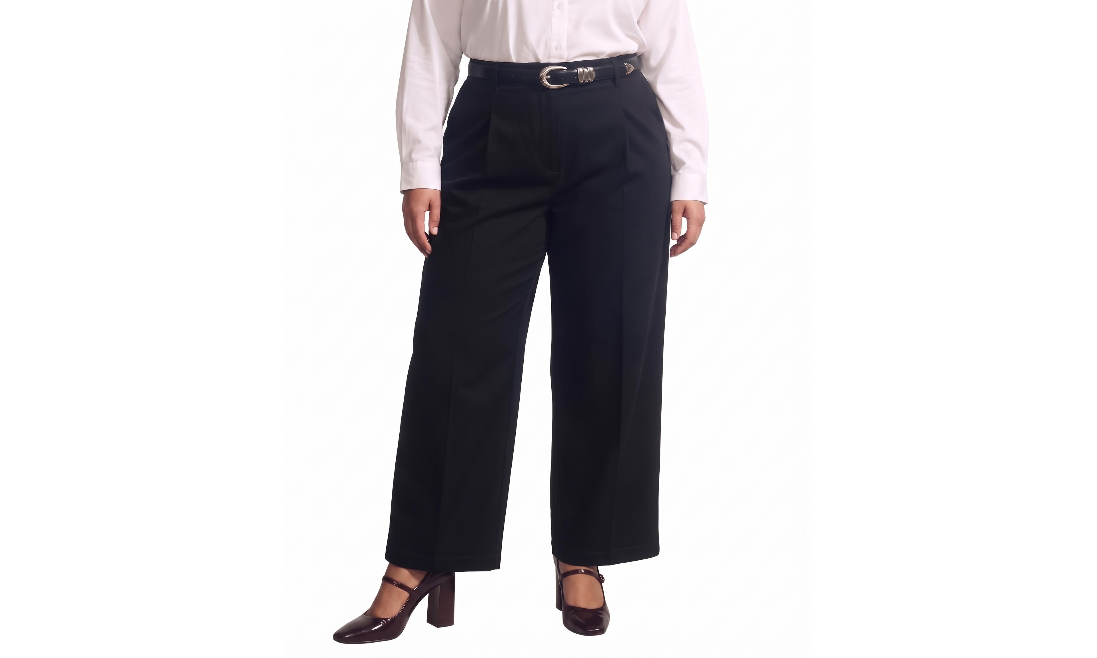 Universal Standard Women's Esperanza High-Rise Easy Straight-Leg Pleated Jeans