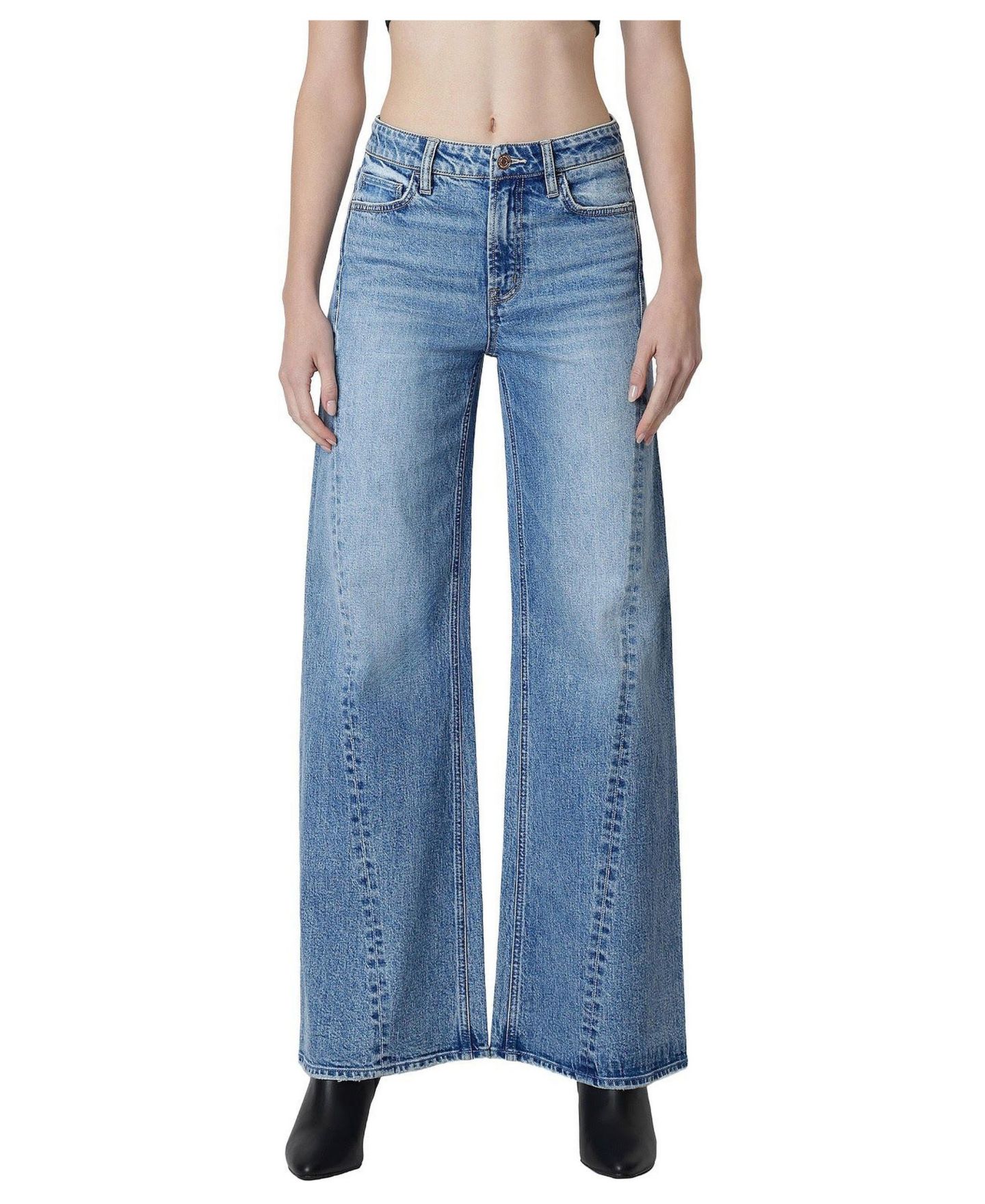Женские джинсы Flying Monkey Beautify High-Rise Wide-Leg, цвет: Синий — фото 1