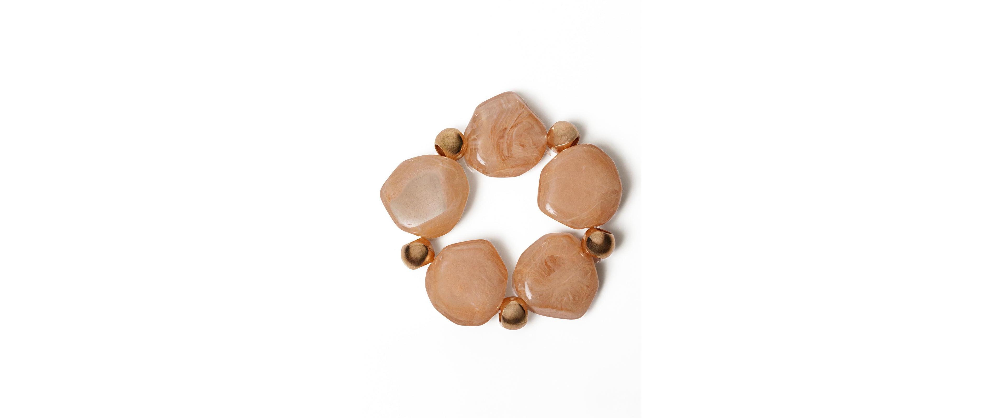 Jluxlabel Women's Oversized Marble Resin Slip-On Bracelet