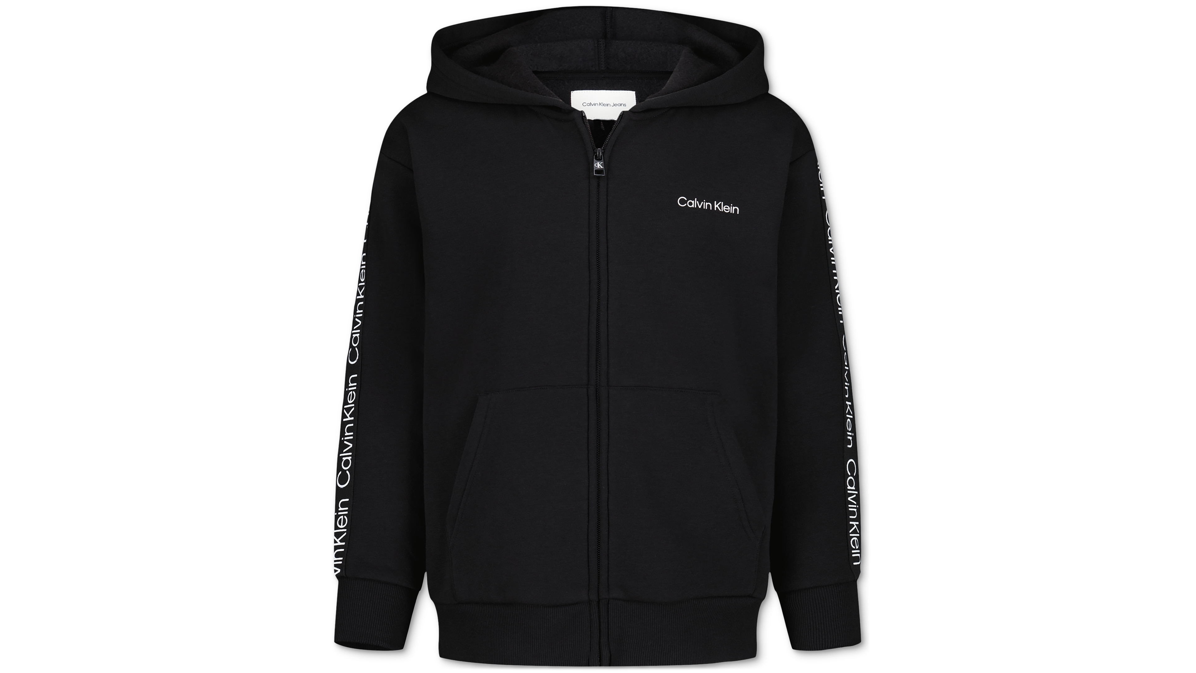 Calvin Klein Boys' 8-20 Logo Tape Full-Zip Relaxed-Fit Hoodie