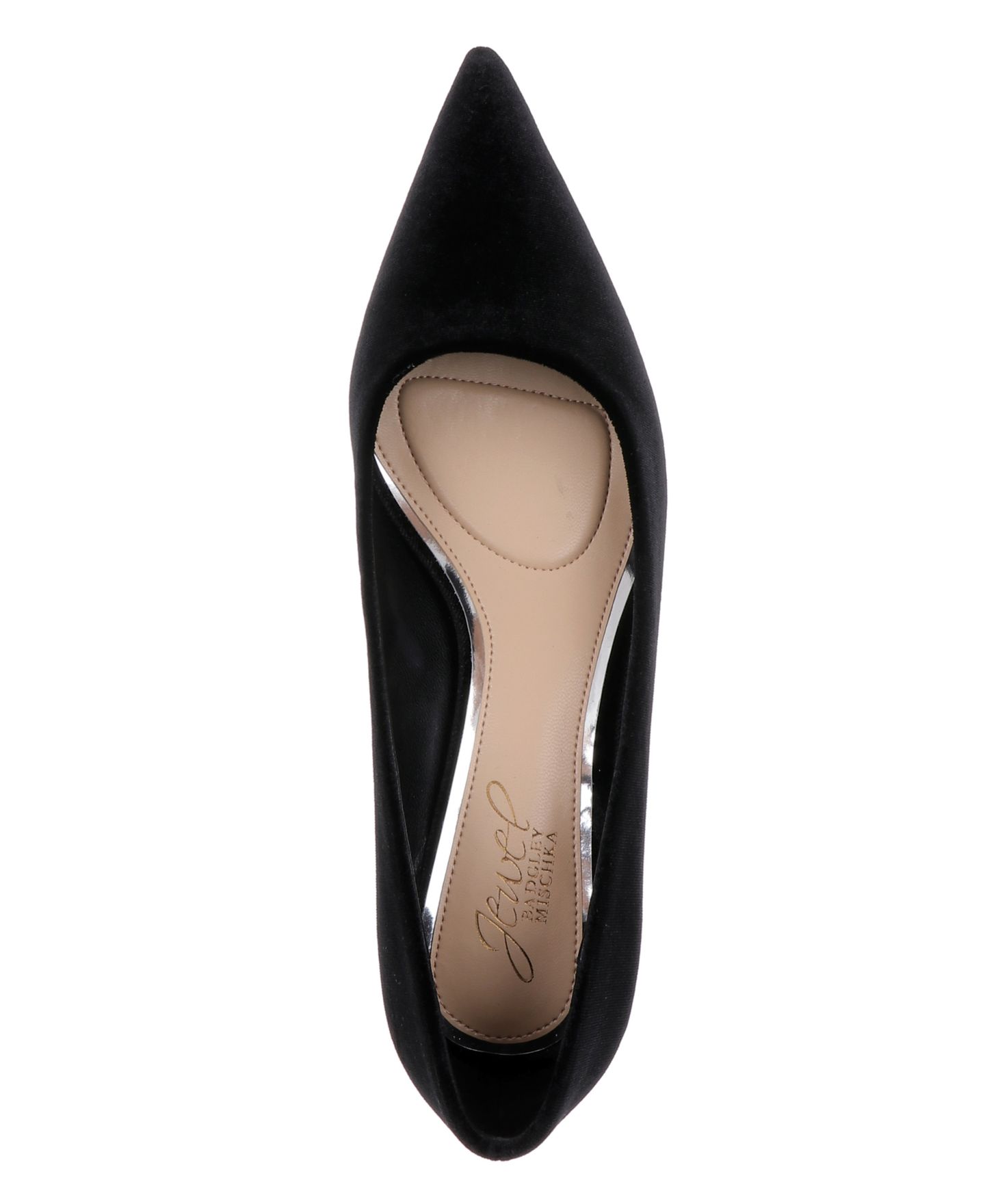 Женские туфли Jewel Badgley Mischka Bala Pointed Toe Block Heel, цвет: Чёрный бархатный — фото 4