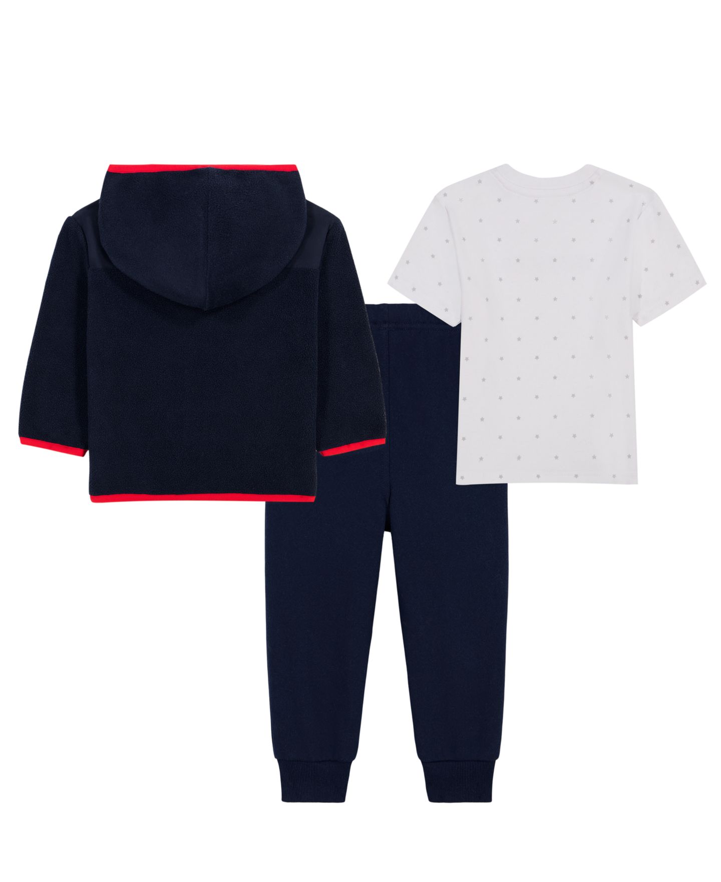 Комплекты Tommy Hilfiger Hooded Full-Zip Jacket, T-Shirt and Jogger Pants, 3-Piece Set для мальчиков-малышей, цвет: Тёмно-синий / Белый — фото 2