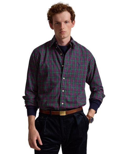 Мужская рубашка Polo Ralph Lauren Classic-Fit Plaid Twill, цвет: Мох фиолетовый