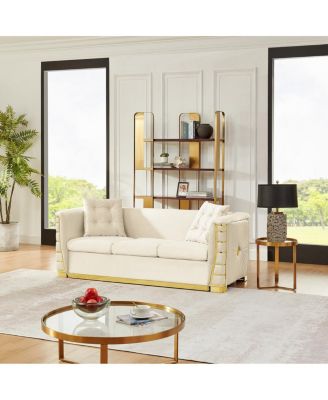 82.3" Luxury Italian Velvet 3-Seater Sofa with Accents