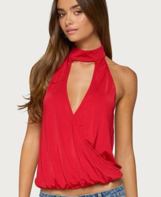 Women's Lizah High Neck Cutout Wrap Top
