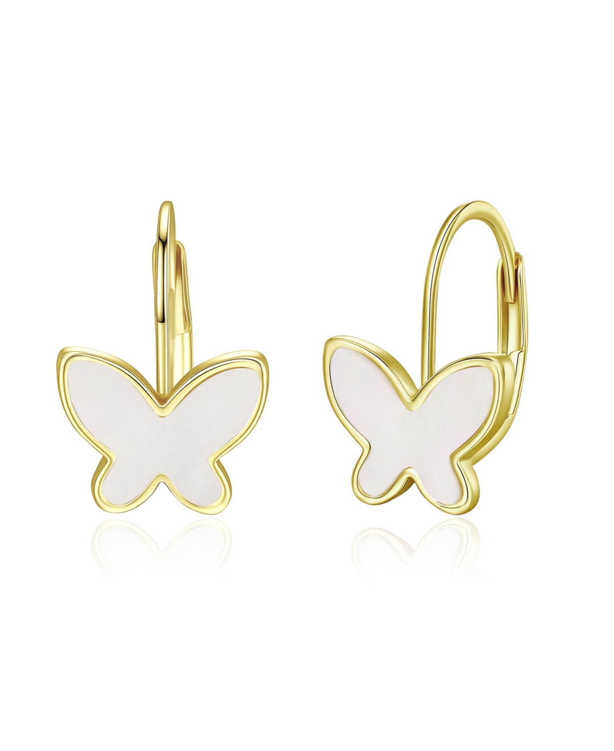 Enchanting Kids 14K Yellow Gold-Plated Mother of Pearl Butterfly Dangle Earrings - Gold