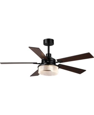52 Inch Modern Industrial Matte Reversible Ceiling Fan with Dimmable Light and Remote Control