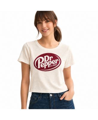 Juniors' Dr Pepper Cropped Ribbed Baby Tee
