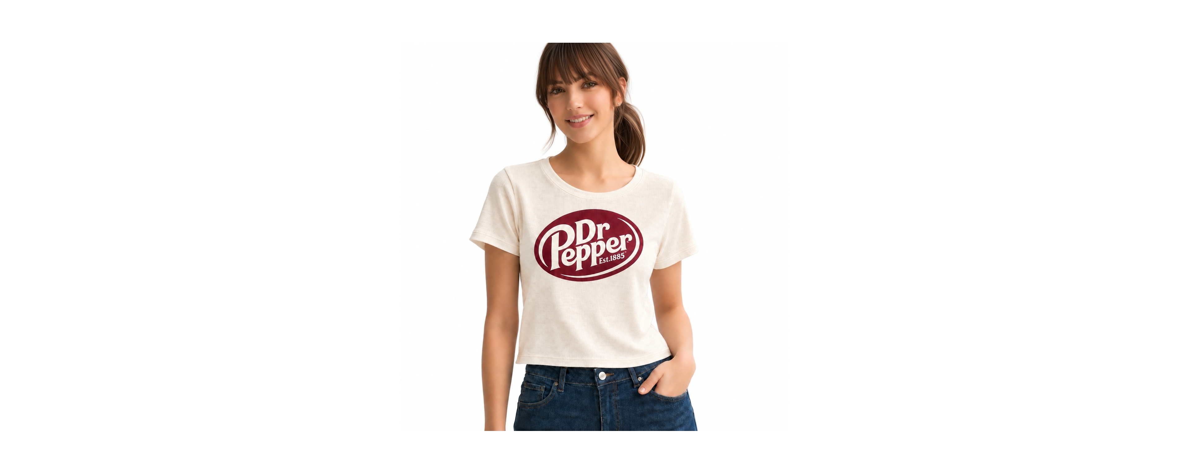 Grayson Threads, The Label Juniors' Dr Pepper Cropped Ribbed Baby Tee