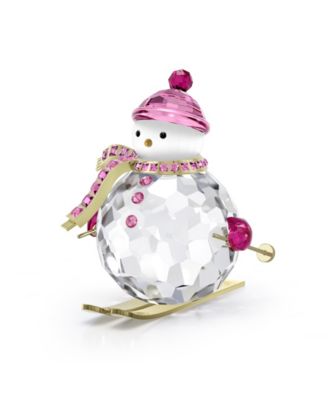 Crystal and Gold-Tone Snowman Figurine