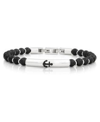 Men's Genuine Bead Anchor Stainless Steel Bracelet