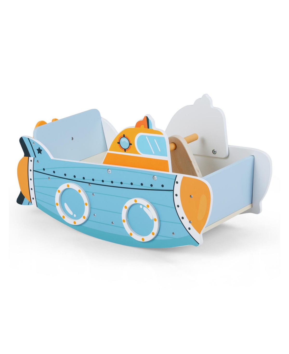 Mecale Submarine Wooden Rocking Climber, Ages 1+ - Blue