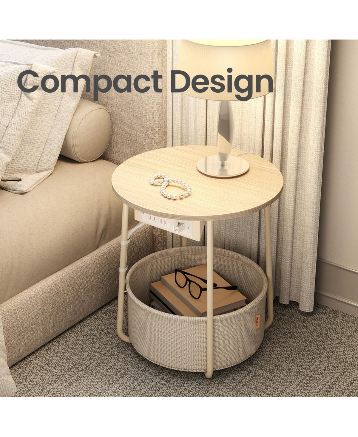 Songmics Home End Table - Natural