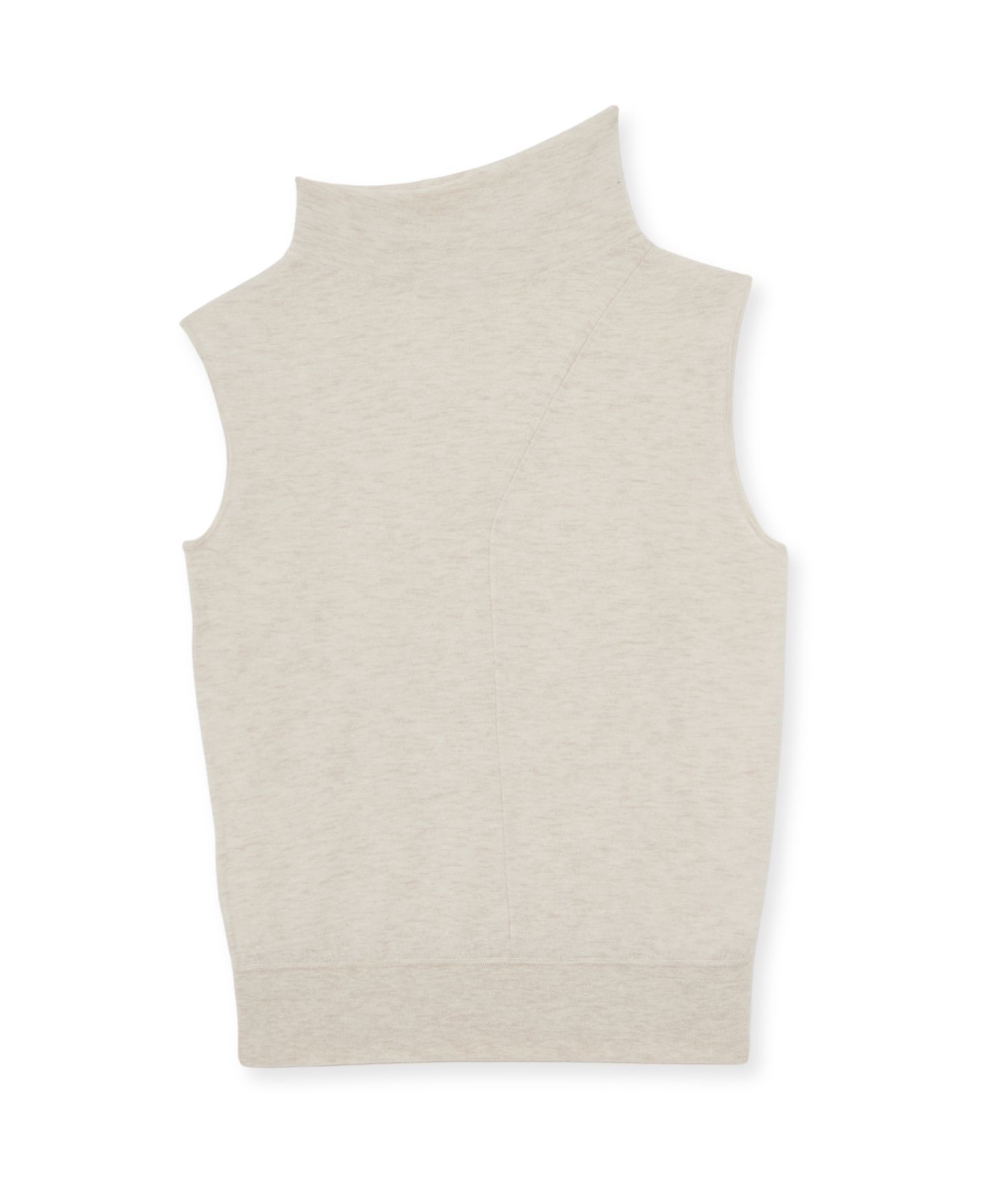Женский топ REISS Honey Mock-Neck Sleeveless Wool, цвет: Каменный нейтральный — фото 4