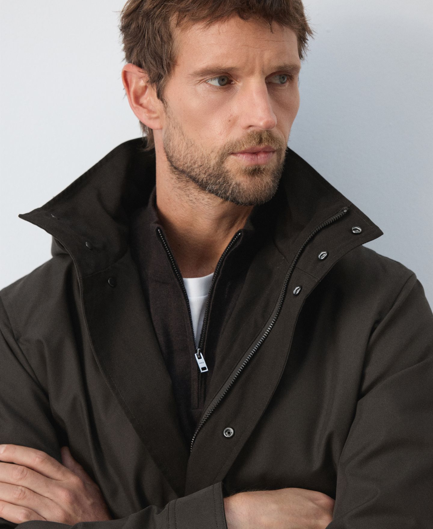 Мужская куртка Mango Adrian Hooded, цвет: Коричневый — фото 7