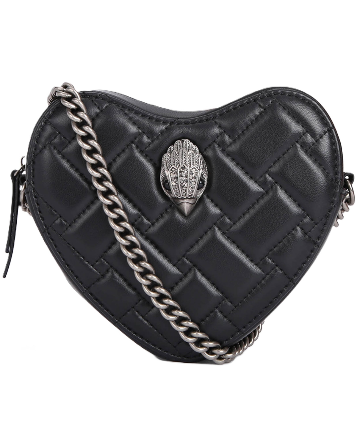 Kurt Geiger London Kensington Heart Quilted Mini Crossbody Handbag - Black