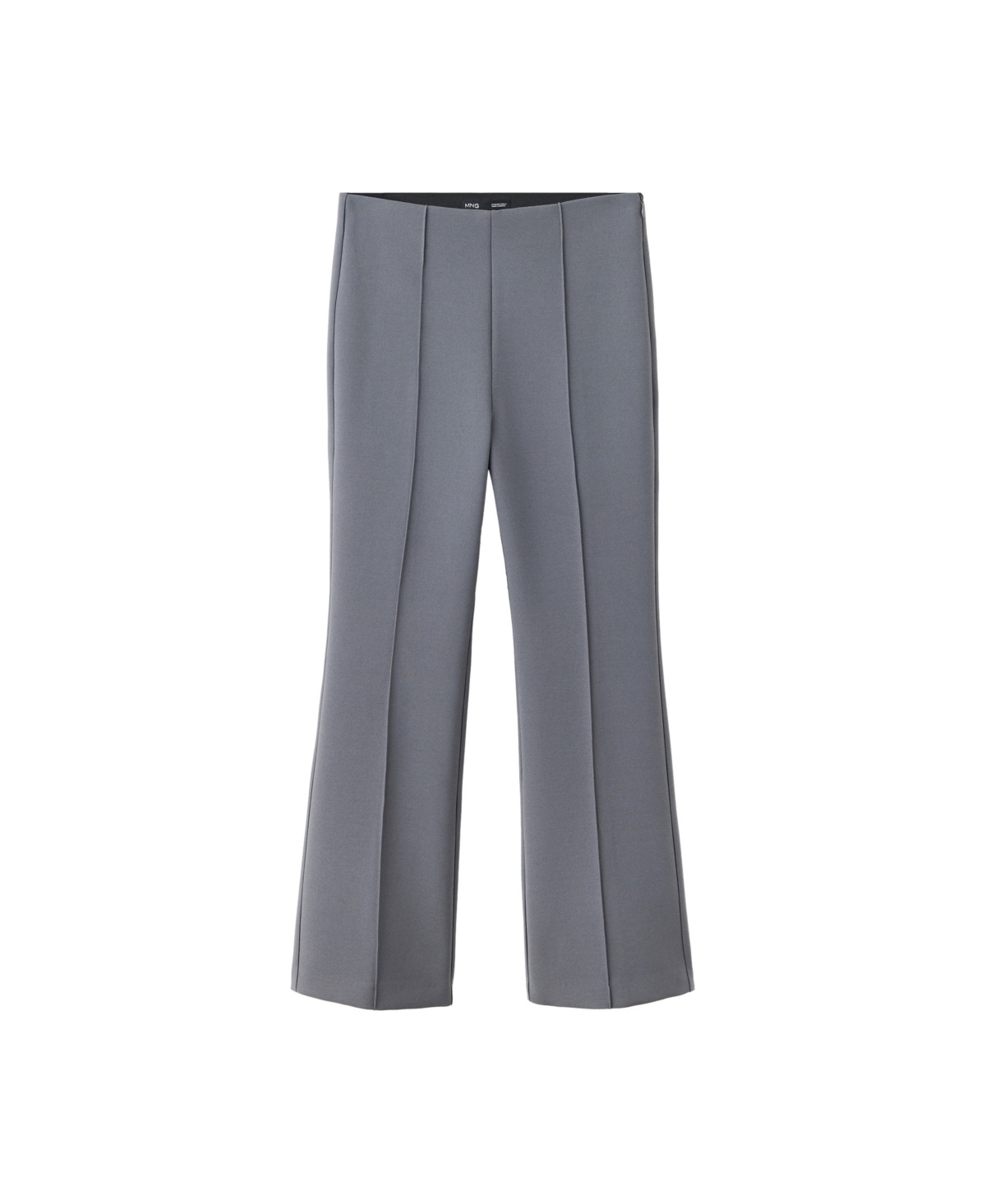 Mango Women's High-Rise Straight-Leg Seam-Detail Pants - Charcoal
