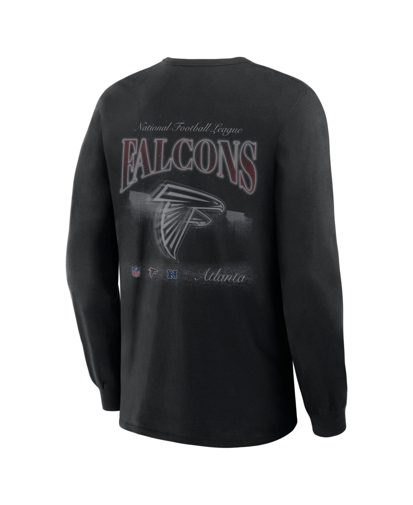 Мужская футболка Fanatics Black Atlanta Falcons Midnight Falls Long-Sleeve — фото 5