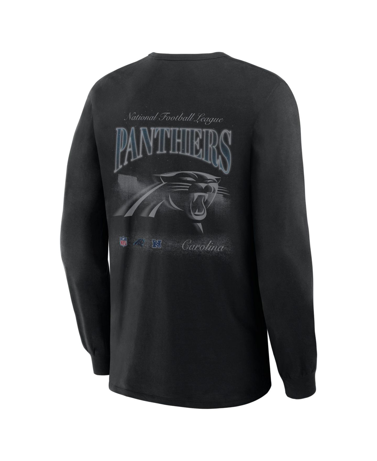 Мужская футболка Fanatics Black Carolina Panthers Midnight Falls Long-Sleeve — фото 5