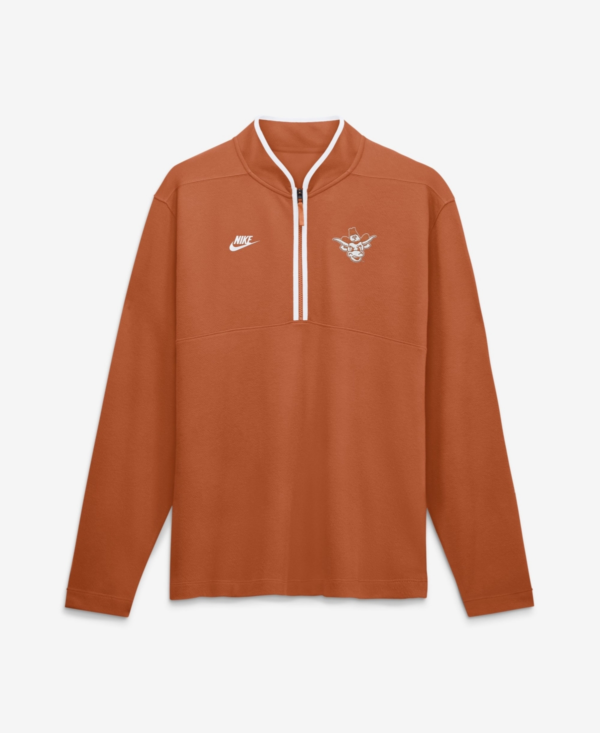 Nike Men's Texas Orange Texas Longhorns Courtside Victory Dri-fit Half-Zip Pullover - Texas Orange, White
