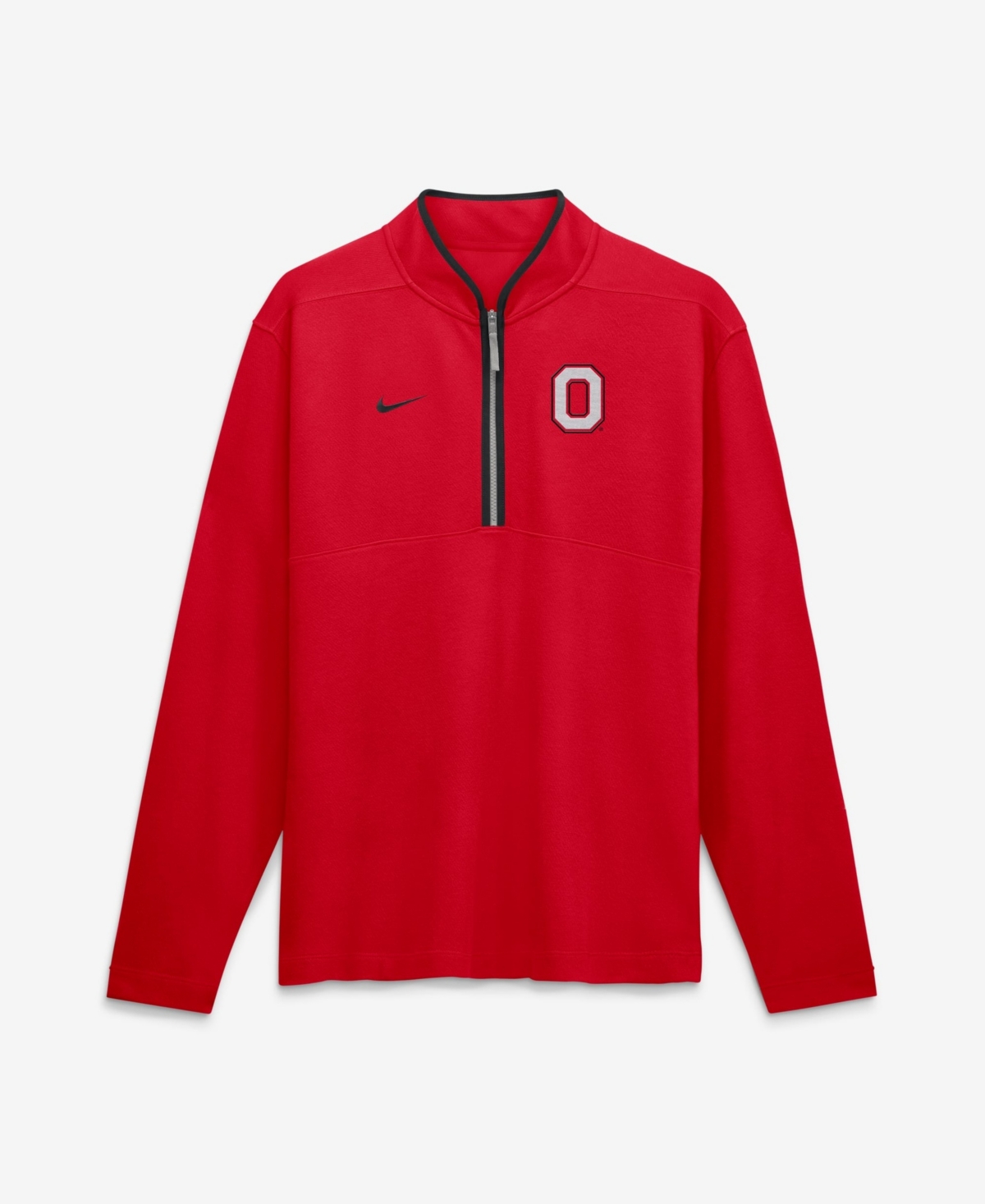 Nike Men's Scarlet Ohio State Buckeyes Courtside Victory Dri-fit Half-Zip Pullover - Scarlet, Black