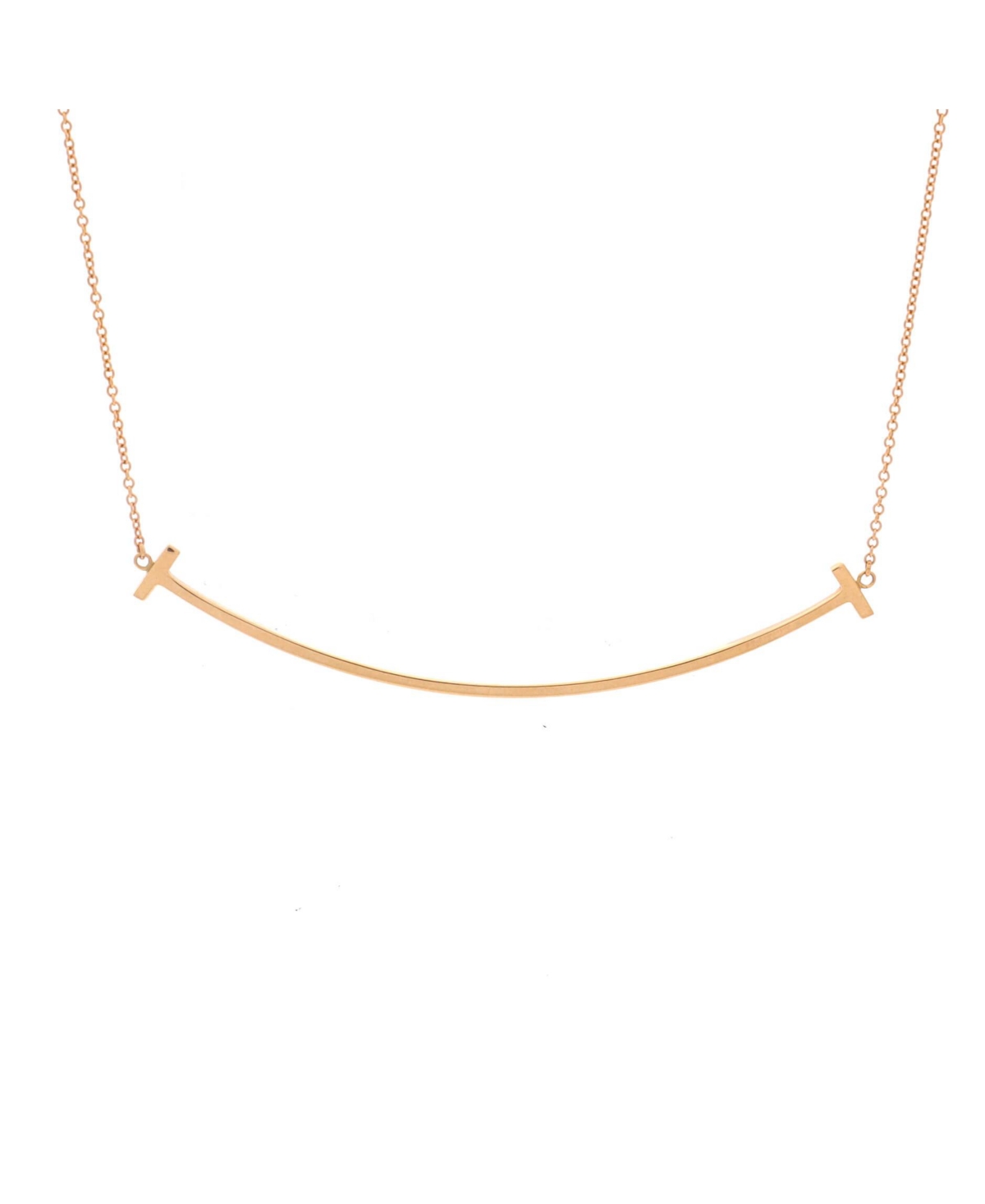 Pre-Owned Tiffany and Co T Smile Pendant Necklace - 18k rose gold