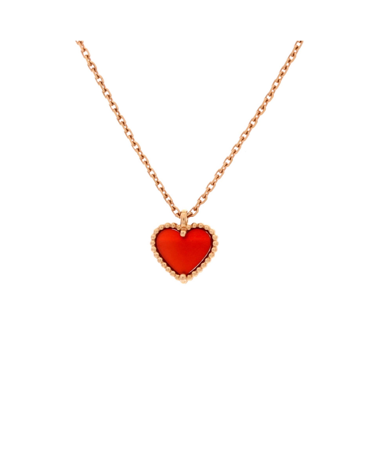 Pre-Owned Van Cleef and Arpels Sweet Alhambra Heart Pendant Necklace - 18k rose gold