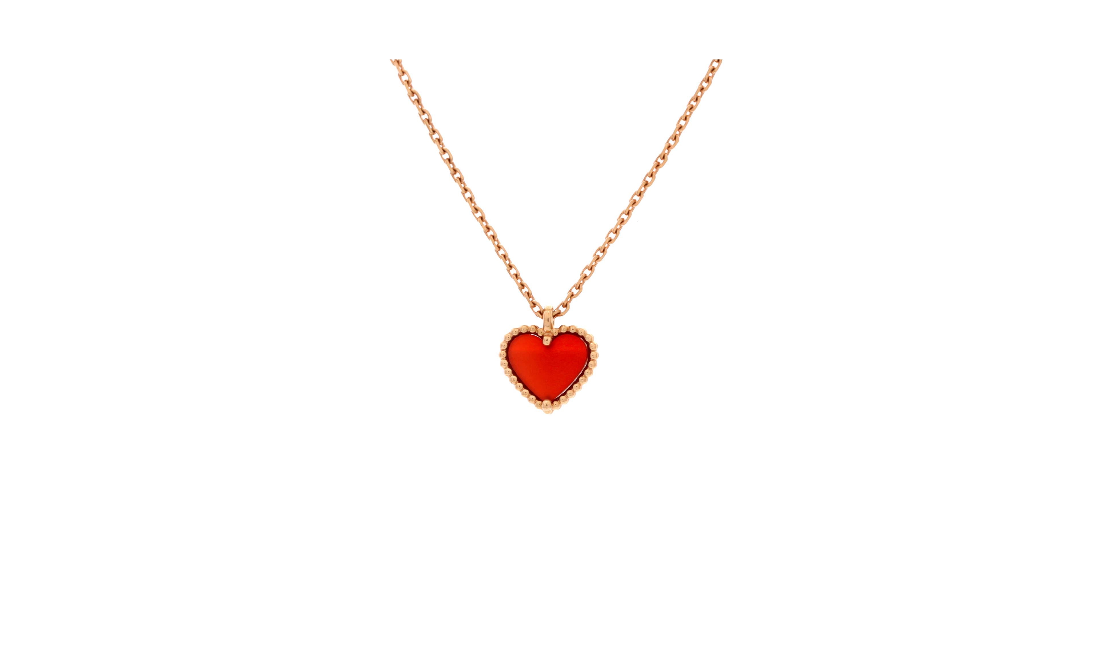 Pre-Owned Van Cleef and Arpels Sweet Alhambra Heart Pendant Necklace