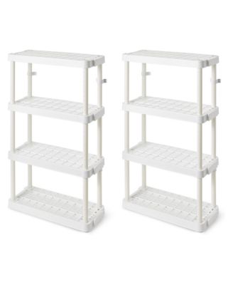 4 Shelf Adjustable Height Medium Duty Storage, White (2 Pack)