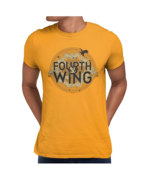 Мужская футболка Fourth Wing Fly Or Die Fantasy Graphic Crewneck, цвет: Золотой