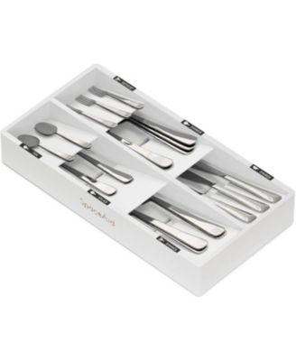 Bamboo Silverware Drawer Organizer with Labels