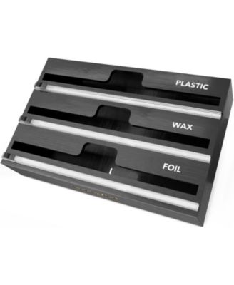 Plastic Wrap and Aluminum Foil Organizer with Cutter and Labels,for 12" Roll