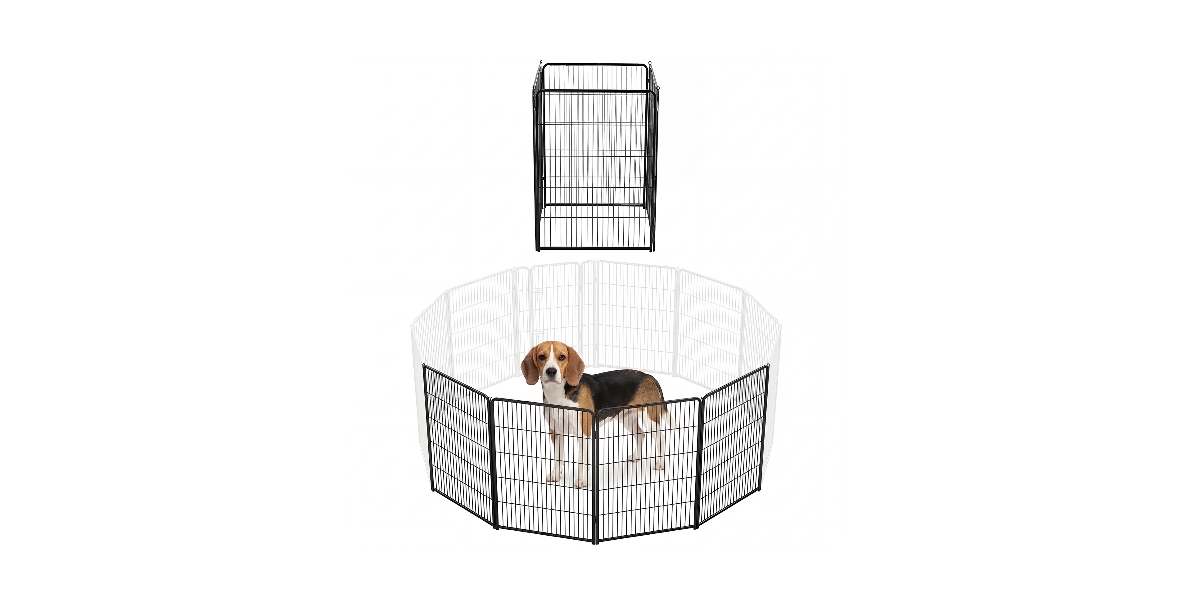 Zeny 4 Panel Metal Dog Playpen, Foldable Pet Exercise Fence for Indoor Outdoor