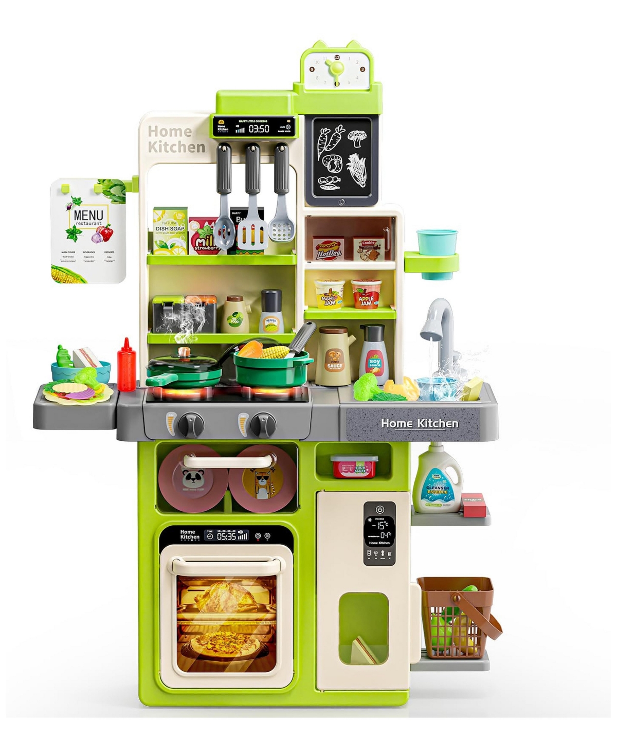 Gnuadz Kitchen Playset With Sound And Light For Kids Ages 3 And Up - Green