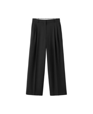 Women's Straight-Fit Pleated Mid-Rise Pants
