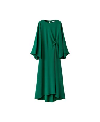 Women's Knot Detail Flared-Sleeve A-Line Dress