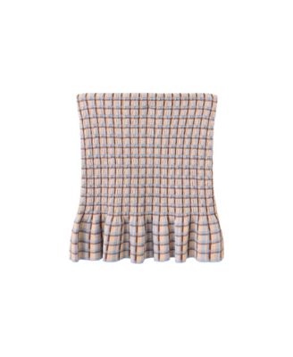 Women's Fine Knit Plaid Mini Skirt