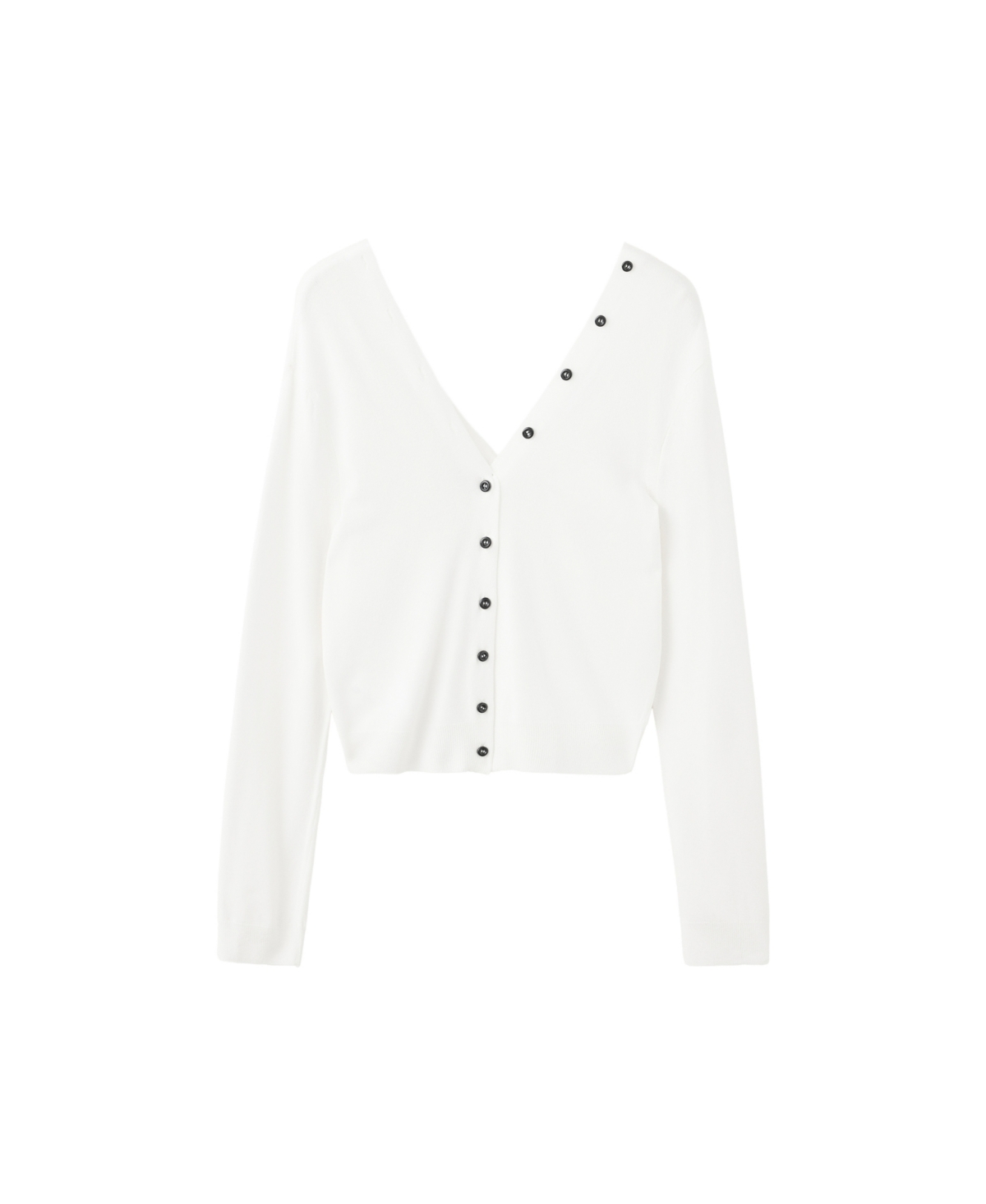 Mango Women's Lightweight Cropped V-Neck Cardigan - White